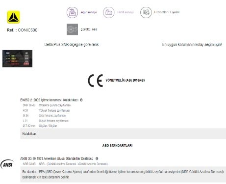 DELTA PLUS CONIC500 TEK KULLANIMLIK KULAK TIKACI 