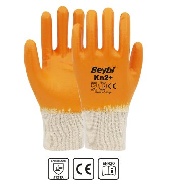 BEYBİ KN2+ PAMUK NİTRİL GÜVENLİK ELDİVENİ- GENEL KULLANIM AMAÇLI KORUYUCU ELDİVEN
