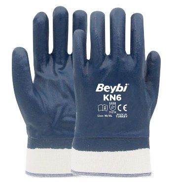 BEYBİ KN6 PAMUK NİTRİL GÜVENLİK ELDİVENİ- PETROLCÜ ELDİVENİ 