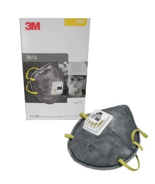 3M9914- SOLUNUM KORUYUCU  FFP1 VENTİLLİ DÜŞÜK KONS. ORG GAZ. VE TOZ MASKES
